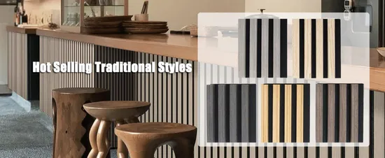 공장 맞춤형 PVC 장식용 벽 패널 MDF WPC 보드 유연한 검정색 목재 베니어 슬랫 벽 패널 Akupanel 장식용 음향 패널