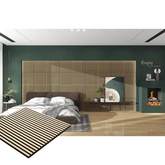 새로운 디자인 음향 목재 클래딩 인테리어 장식 3D WPC 플루트 벽 패널