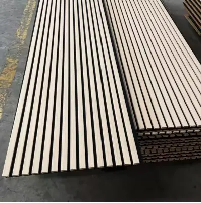 플루트 디자인의 목재 음향 벽 패널 MDF+목재 베니어 방음 Akupanel 슬랫 벽 패널