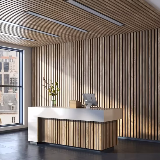 목재 슬랫 음향 패널 & 모던한 디자인과 침실 사운드 제어의 만남