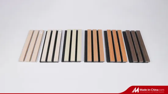 세련된 슬랫 목재 Akupanel MDF 베니어 음향 패널 방음 벽 패널 천장 홈 인테리어