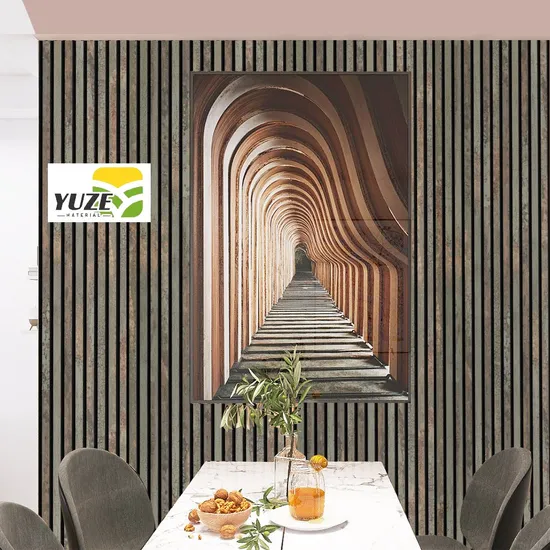 3D 모델 Akupanel 벽 패널 친환경 방수 목재 베니어 슬랫 소음 흡수 플루트 디자인 음향 패널