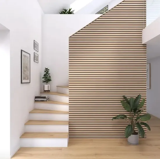 홈 데코레이션 벽 패널 보드 방음 목재 슬랫 폴리에스터 음향 벽 디자인 패널 파노 어쿠스틱