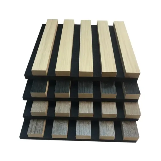 2024년형 모던 뉴 디자인 슬랫 목재 음향 패널 방음 실내 벽 패널링 호텔 3D 모델, 향상된 미적 감각