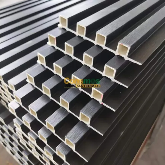 Consmos 방수 벽판 인테리어 디자인 소재 WPC 음향 패널 3D 홈 데코 목재 플라스틱 합성 PVC 벽 패널